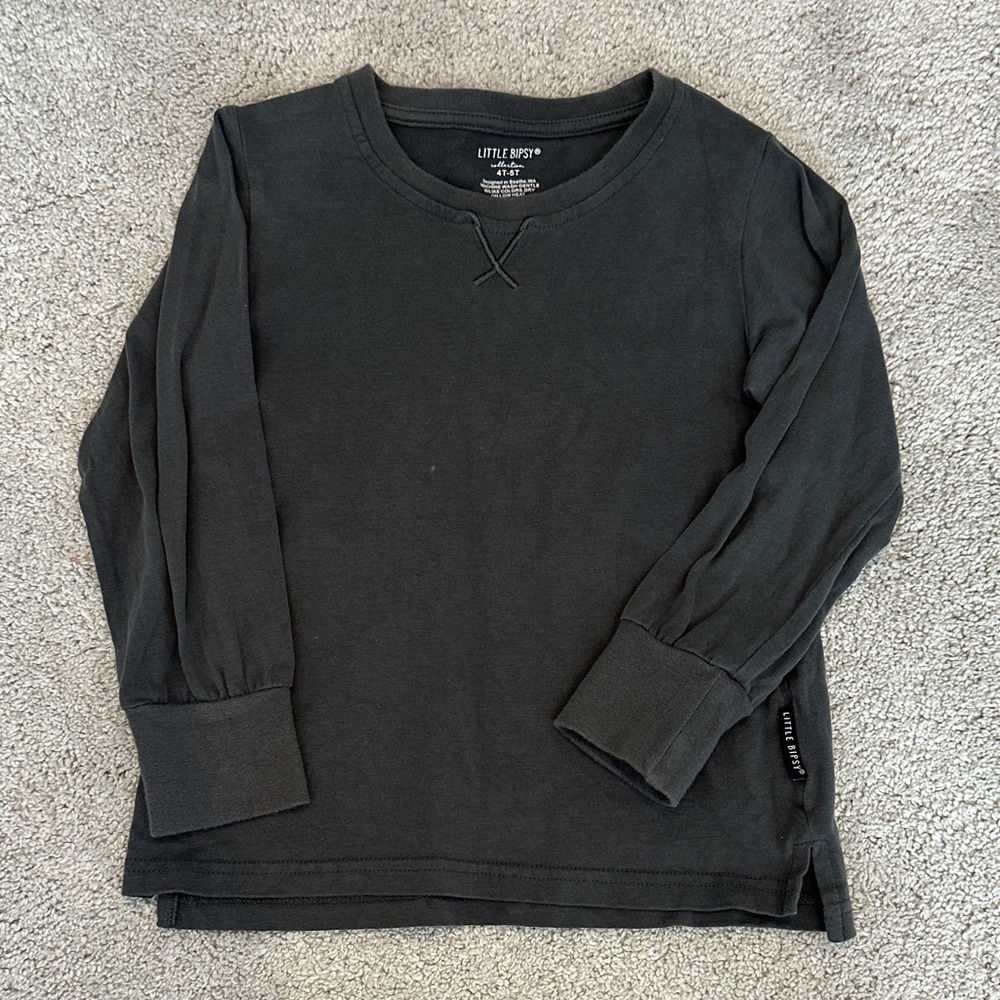 Little Bipsy Charcoal Long Sleeve Top